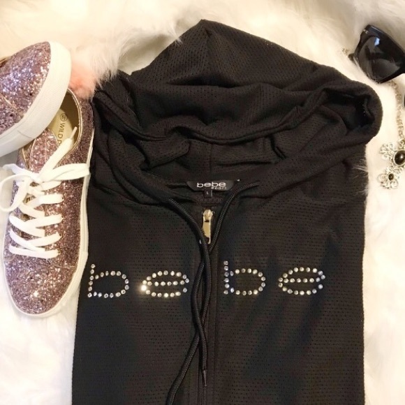 bebe Jackets & Blazers - Bebe mesh jacket/rhinestone letters